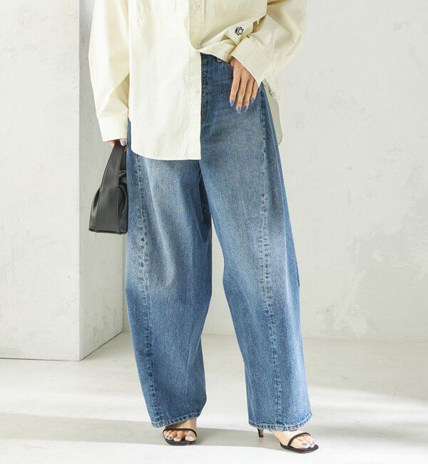 SHIPS for women「《追加予約》【SHIPS別注】BIT BLUE:バレル レック デニム パンツ」|デニム|