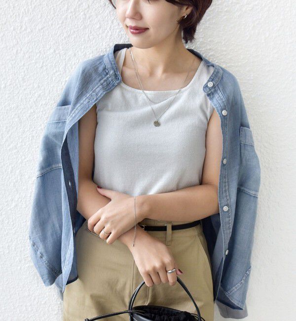 SHIPS for women「《予約》〈手洗い可能〉ラメ 2WAY ノースリーブ プルオーバー」|タンクトップ|