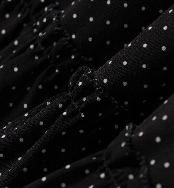 SHIPS any「SHIPS any:〈洗濯機可能〉ドット ノーカラー ティアード フレア ブラウス」|シャツ・ブラウス|