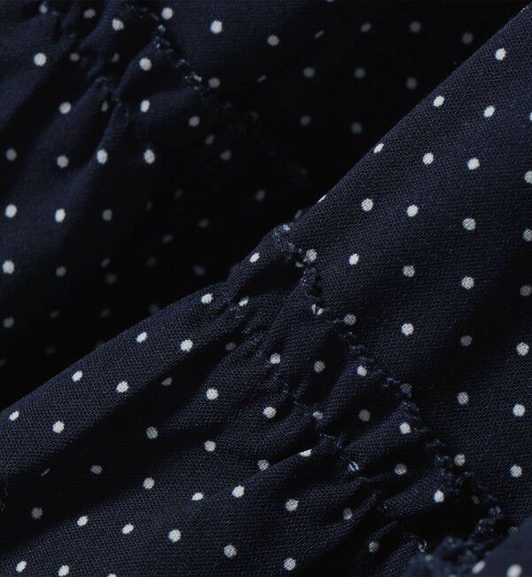 SHIPS any「SHIPS any:〈洗濯機可能〉ドット ノーカラー ティアード フレア ブラウス」|シャツ・ブラウス|