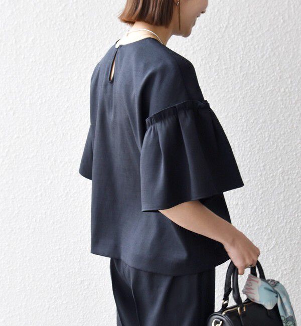 SHIPS any「《予約》SHIPS any:〈洗濯機可能〉リネン ライク ブラウス &times; イージー パンツ セットアップ」|その他|