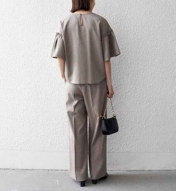 SHIPS any「《予約》SHIPS any:〈洗濯機可能〉リネン ライク ブラウス &times; イージー パンツ セットアップ」|その他|