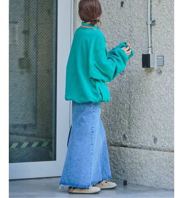 OUTDOOR PRODUCTS Usual Things「追加4ULTデニムスリットリーンスカート」|スカート|