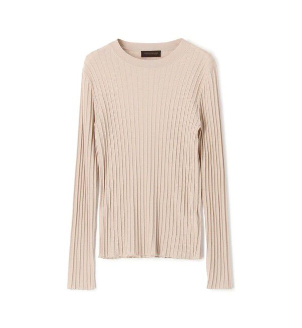 TOMORROWLAND collection「カシミヤシルクリブ クルーネックプルオーバー」|ニット・セーター|41 ライトベージュ