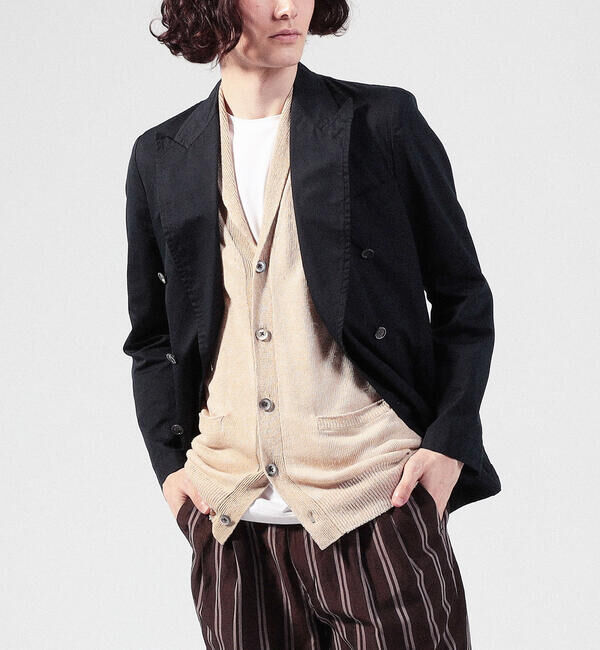 TOMORROWLAND MENS「ティントリネン Vネックニットベスト」|ニット・セーター|
