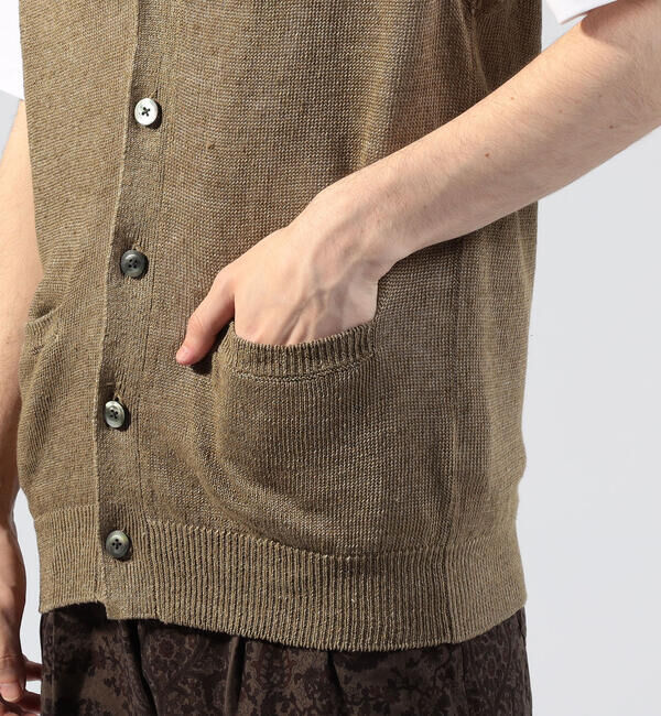 TOMORROWLAND MENS「ティントリネン Vネックニットベスト」|ニット・セーター|