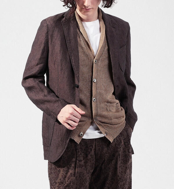 TOMORROWLAND MENS「ティントリネン Vネックニットベスト」|ニット・セーター|