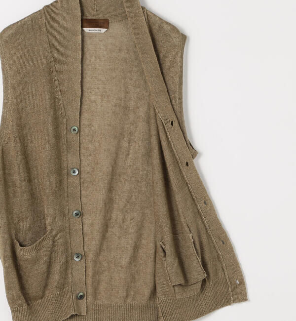 TOMORROWLAND MENS「ティントリネン Vネックニットベスト」|ニット・セーター|