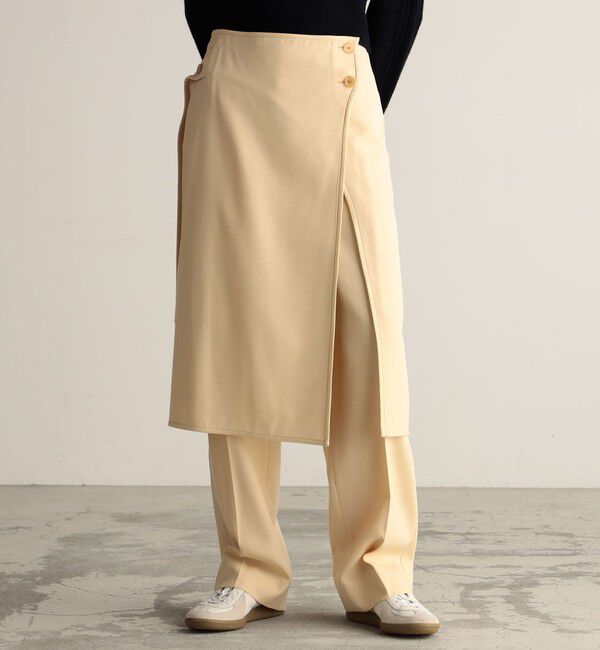 BACCA「ウールレーヨンツイル オーバースカート」|スカート|