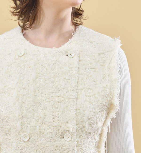 DES PRES「リンジラフツイード ロングジレ」|ベスト・ジレ|