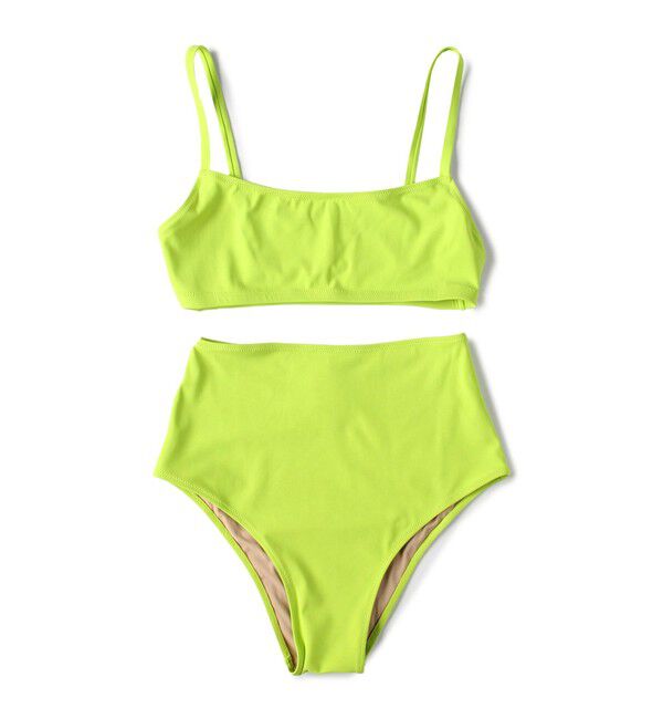 TOMORROWLAND GOODS「Lido undici high waist セパレートスイムスーツ」|ビキニ|51 ライトグリーン
