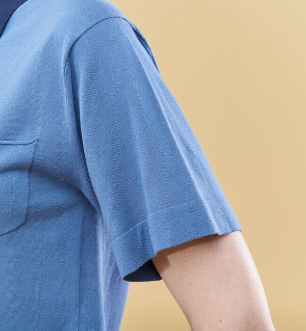 GALERIE VIE「クレープコットンカラーコンビ シャツカーディガン」|ニット・セーター|