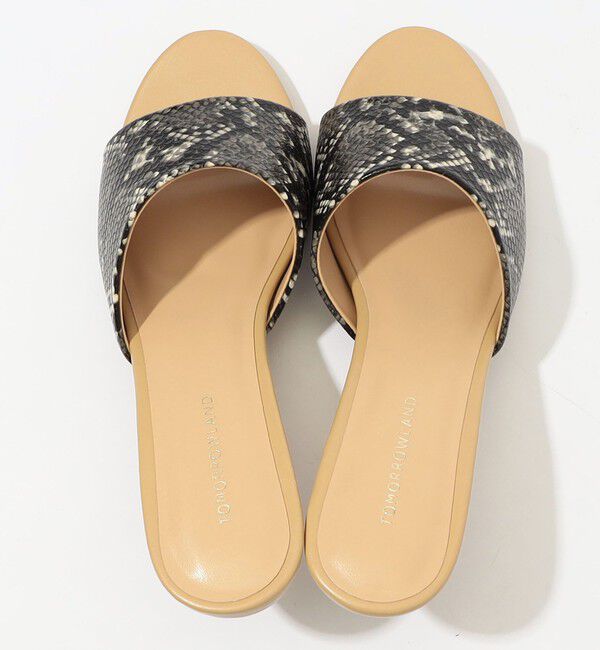 TOMORROWLAND GOODS「TOMORROWLAND パイソン型押しミュール」|サンダル|