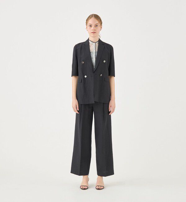 TOMORROWLAND collection「コンパクトリネン タックワイドパンツ」|その他|