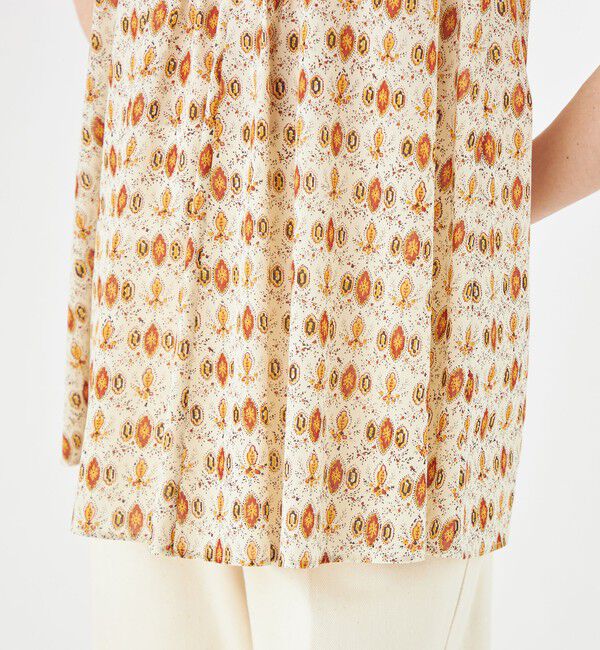 SOULEIADO「コットンボイルプリント ノースリーブブラウス」|シャツ・ブラウス|
