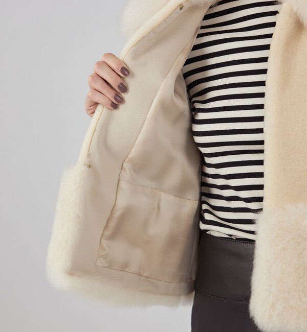 TOMORROWLAND collection「メリノムートン ビックカラージレ」|ダウンベスト・ベスト|