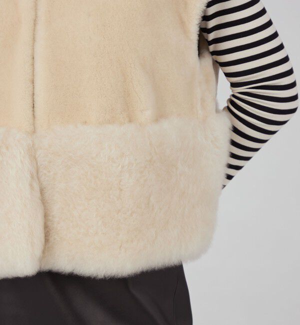 TOMORROWLAND collection「メリノムートン ビックカラージレ」|ダウンベスト・ベスト|