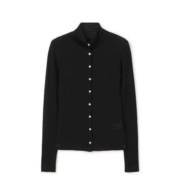 DES PRES「ライトシアーサッカー ボトルネックカーディガン」|カーディガン|19 ブラック