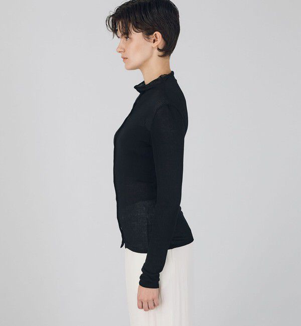 DES PRES「ライトシアーサッカー ボトルネックカーディガン」|カーディガン|