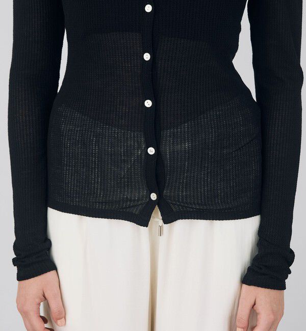 DES PRES「ライトシアーサッカー ボトルネックカーディガン」|カーディガン|