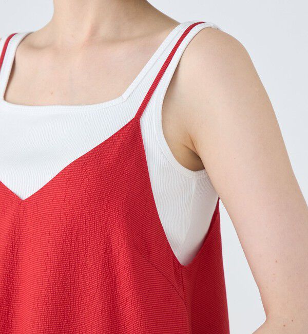 MACPHEE「【WEB限定】クレープサテン ティアードキャミソールワンピース」|ワンピース|