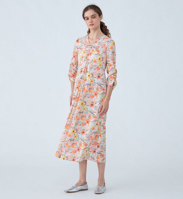 Ballsey「スプリングフラワープリント ドロストギャザーワンピース」|ワンピース|