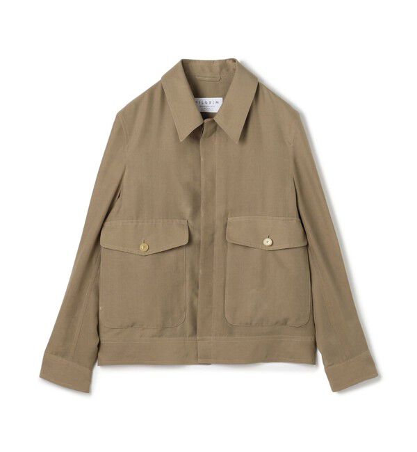 TOMORROWLAND MENS「シルク フライトジャケット」|ブルゾン・スタジャン|45 キャメル