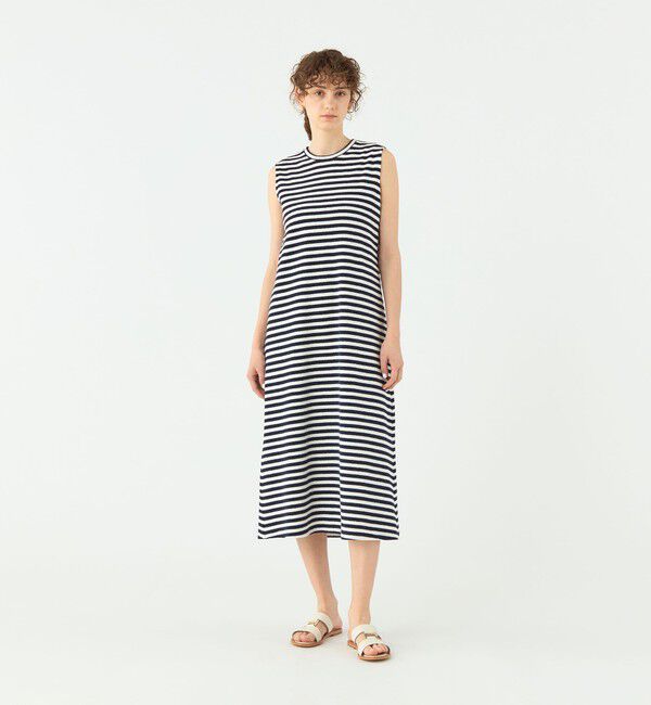 TOMORROWLAND collection「パイルボーダー スリーブレスワンピース」|ワンピース|