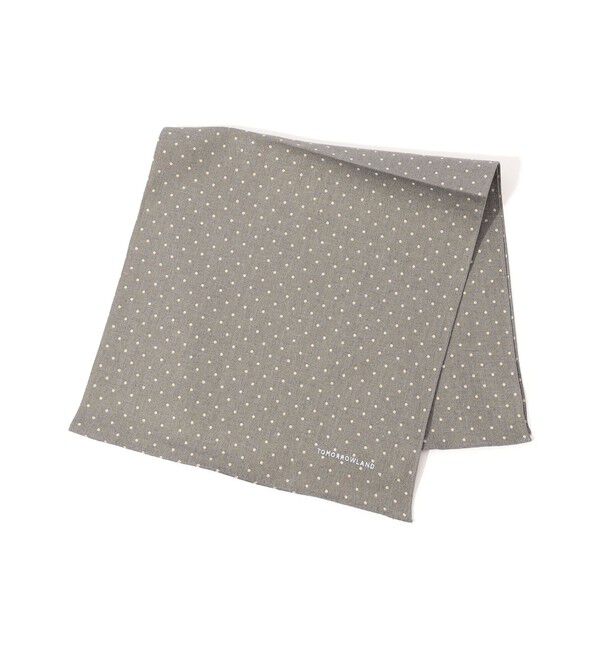 TOMORROWLAND GOODS「TOMORROWLAND コットンリネン ドットハンカチ」|ハンカチ|16 グレー系