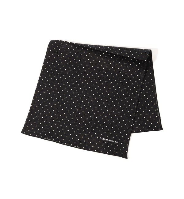 TOMORROWLAND GOODS「TOMORROWLAND コットンリネン ドットハンカチ」|ハンカチ|18 ブラック系