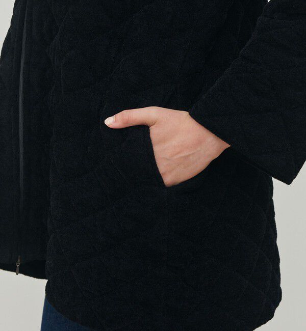 DES PRES「キルティングベロアニット ビックカラーコート」|その他|