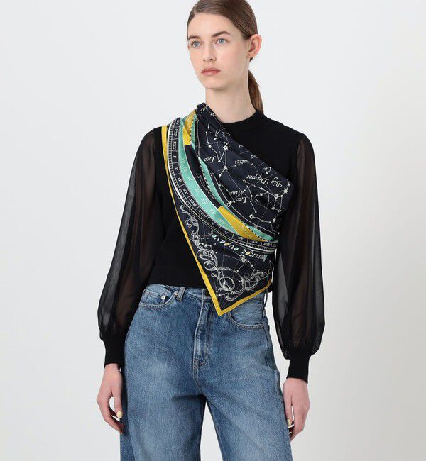 TOMORROWLAND GOODS「【別注】manipuri STAR MAP シルクスカーフ」|バンダナ・スカーフ|