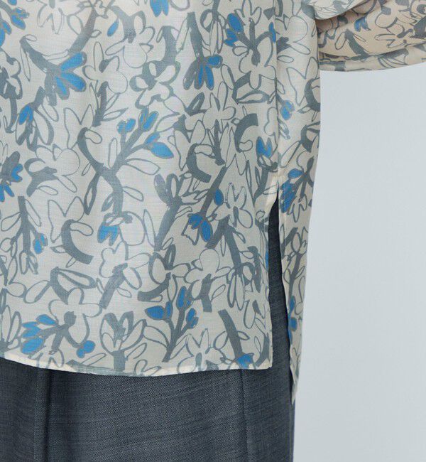 TOMORROWLAND collection「ペタルフラワープリント ボウタイブラウス」|シャツ・ブラウス|