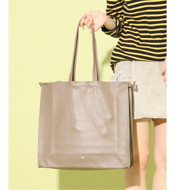  「【blancle/ ブランクレ】S.LETHER SQUEEZE BIG TOTE」|トートバッグ|グレー