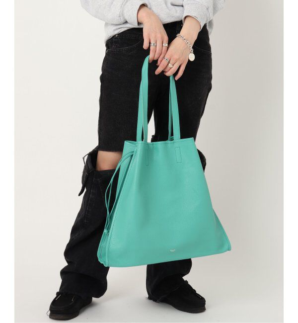  「【blancle/ ブランクレ】S.LETHER SQUEEZE BIG TOTE」|トートバッグ|グリーン