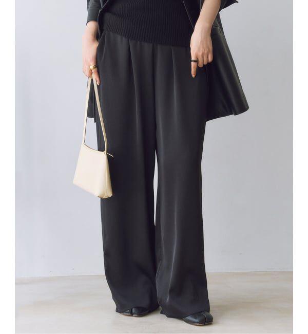 Plage「《追加》dull satin relax パンツ」|その他|ブラック