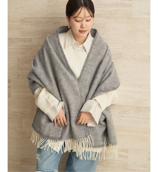 Plage「LAPUAN KANKURIT / ラプアンカンクリ POCKET SHAWL ARVO ショール」|ストール|グレーA