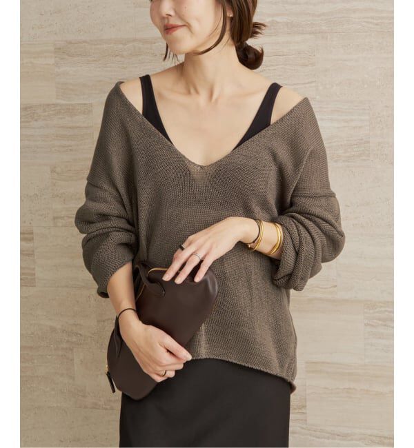 Plage「コットンリリヤーン Vプルオーバー」|ニット・セーター|