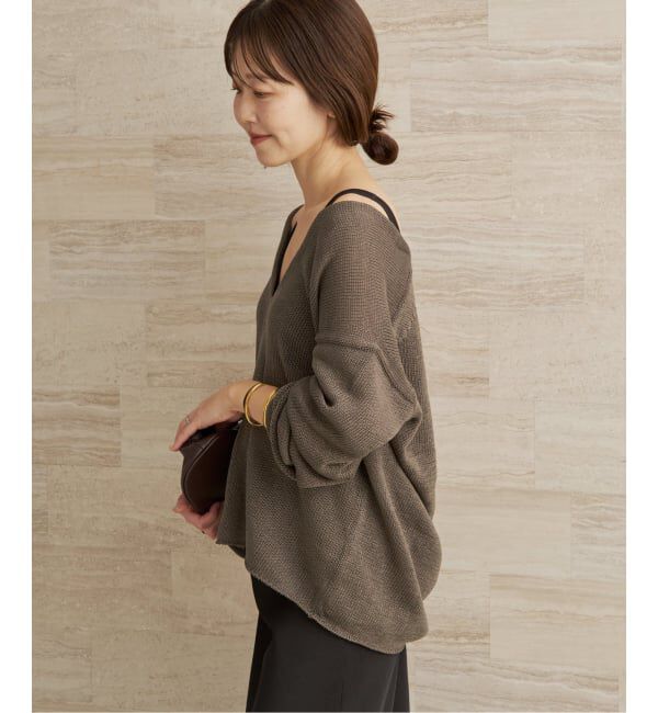 Plage「コットンリリヤーン Vプルオーバー」|ニット・セーター|