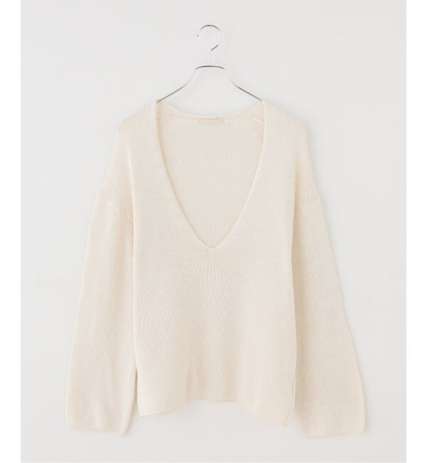 Plage「コットンリリヤーン Vプルオーバー」|ニット・セーター|