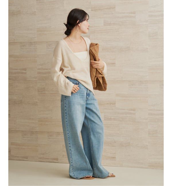 Plage「コットンリリヤーン Vプルオーバー」|ニット・セーター|