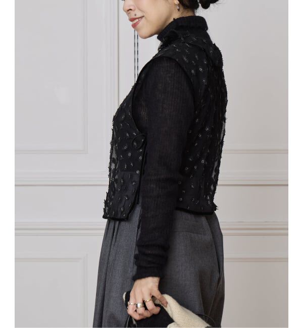 IENA LA BOUCLE「IENA LA BOUCLE フラワーモチーフチュールベスト」|シャツ・ブラウス|