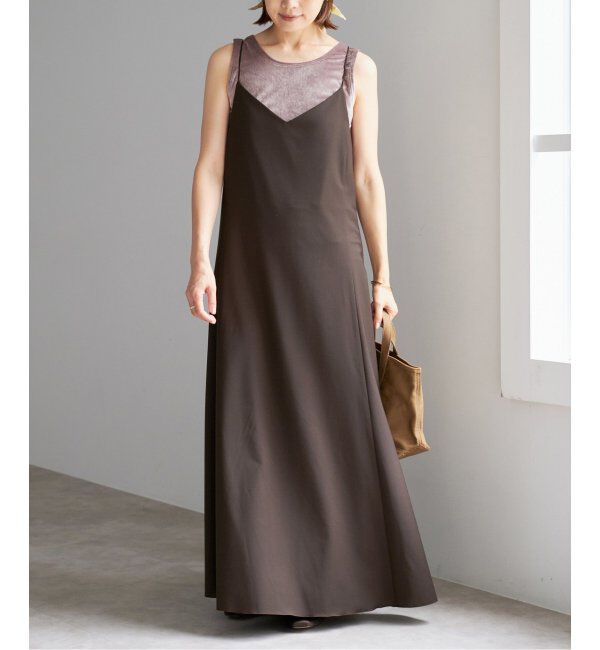 IENA「トロピカルWOOL キャミソールワンピース」|ワンピース|