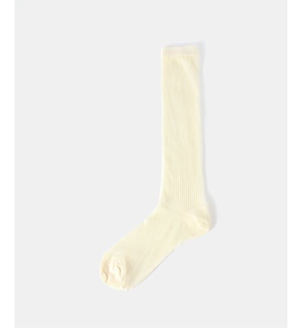 SLOBE IENA「piedi nudi/ピエディヌーディ シアーリブソックス 1241709」|ソックス|ホワイト