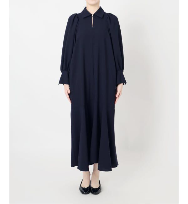 IENA「&NAVY メランジツイルギャザーワンピース」|ワンピース|