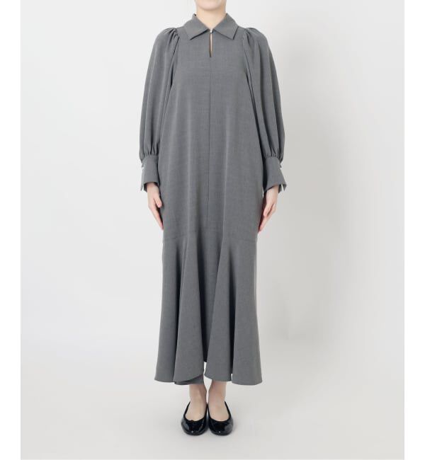 IENA「&NAVY メランジツイルギャザーワンピース」|ワンピース|