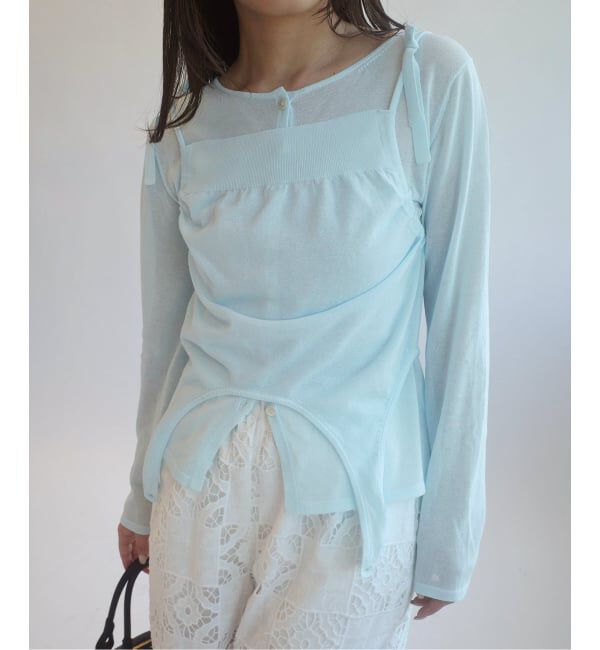 SLOBE IENA「tyn.TGOR/トゴール SLOBE別注 タンクセットカーディガン」|カーディガン|サックスブルー