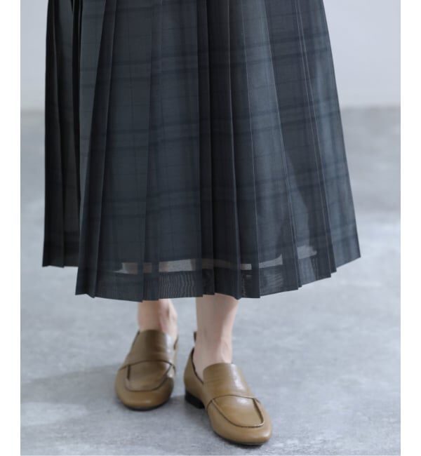 IENA「シアーチェックプリーツスカート」|スカート|グレーA