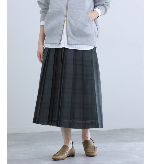 IENA「シアーチェックプリーツスカート」|スカート|