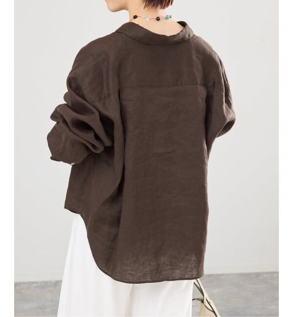 IENA「《予約》リネンワイドショートシャツ」|シャツ・ブラウス|